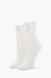 Bow Lettuce-Edge Crew Socks