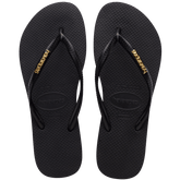 Women's Slim Logo Metallic Flip Flops