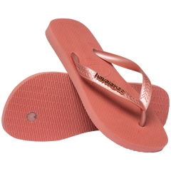 Women's Top Logo Metallic Flip Flops