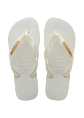 Women's Top Logo Metallic Flip Flops