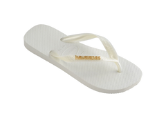 Women's Top Logo Metallic Flip Flops