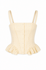 Button Front Peplum Top