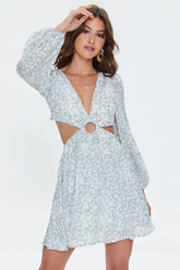 Animal Print Cutout Mini Dress