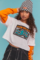 Airwalk Cropped Combo Tee