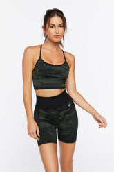 Active Seamless Camo Print Biker Shorts