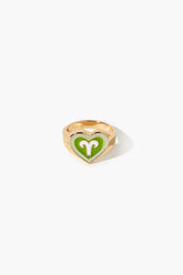 Astrology Heart Cocktail Ring