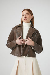 Boxy High-Low Moto Jacket