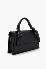 Buckled Faux Leather Crossbody Bag