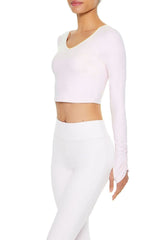 Active Ruched Thumbhole Crop Top
