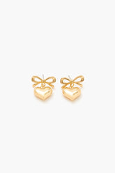 Bow Heart Drop Earrings