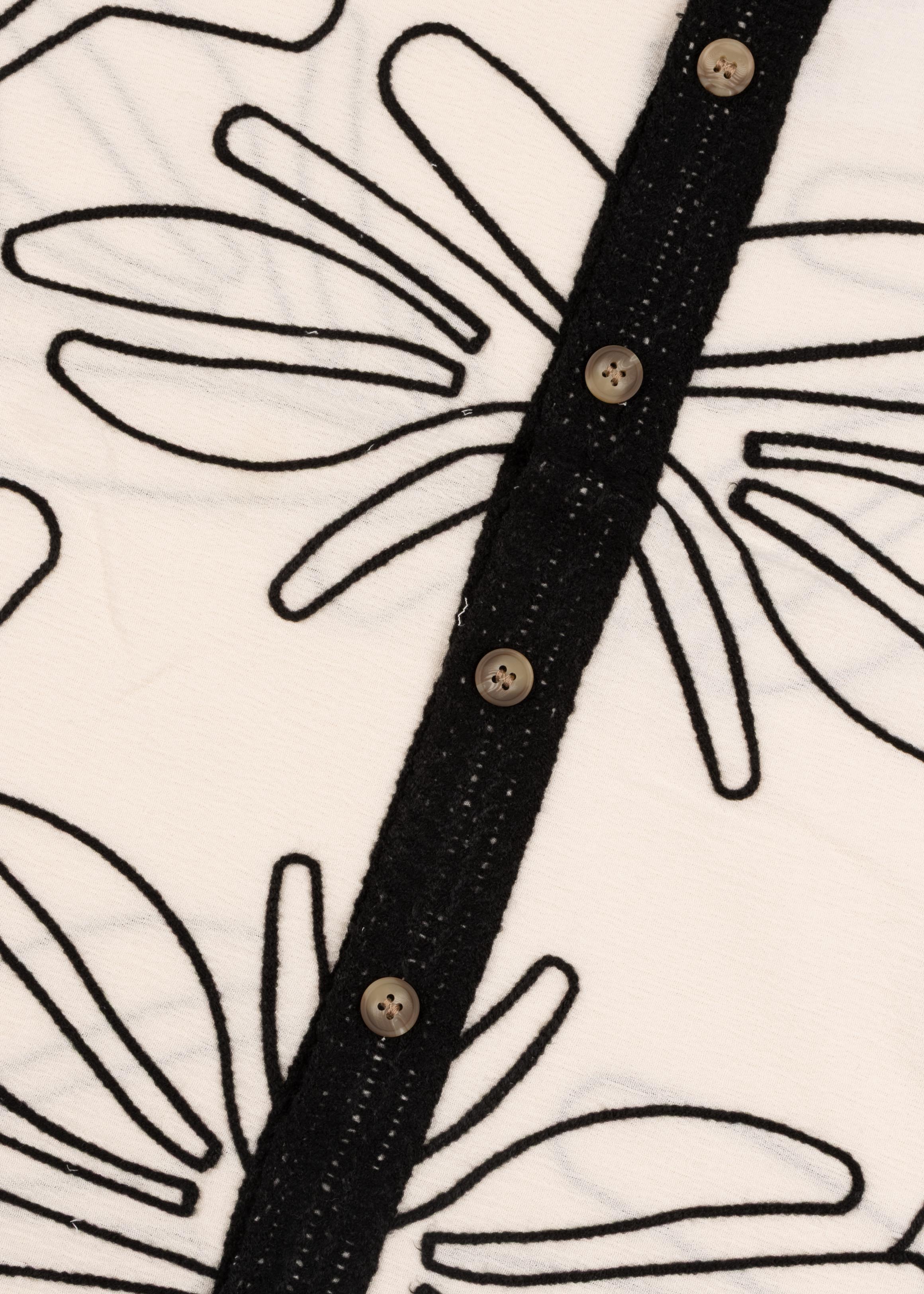 Abstract Leaf Crochet Button Down Shirt