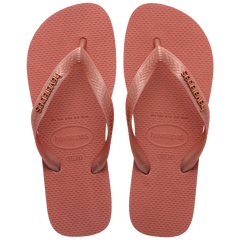 Women's Top Logo Metallic Flip Flops