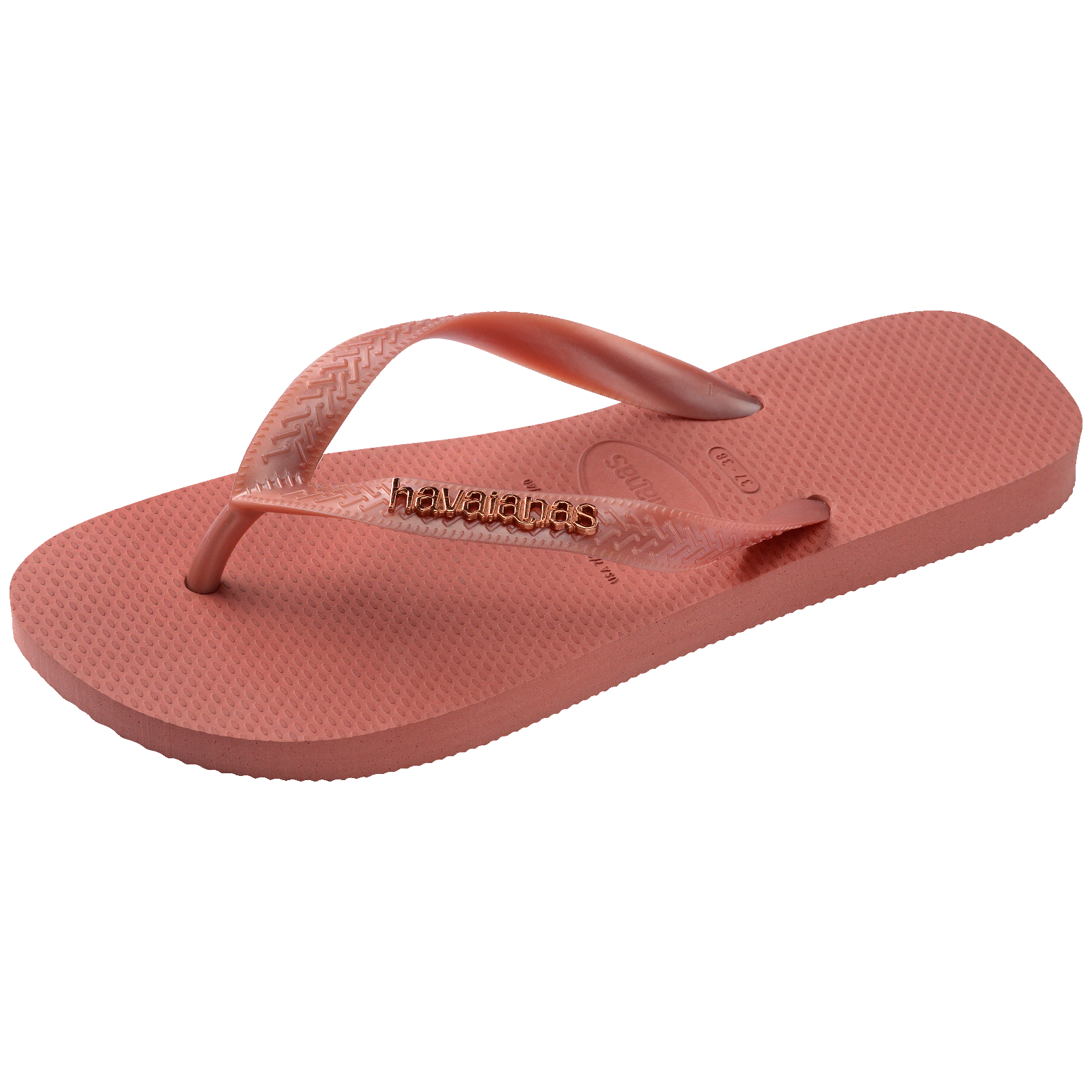 Women's Top Logo Metallic Flip Flops