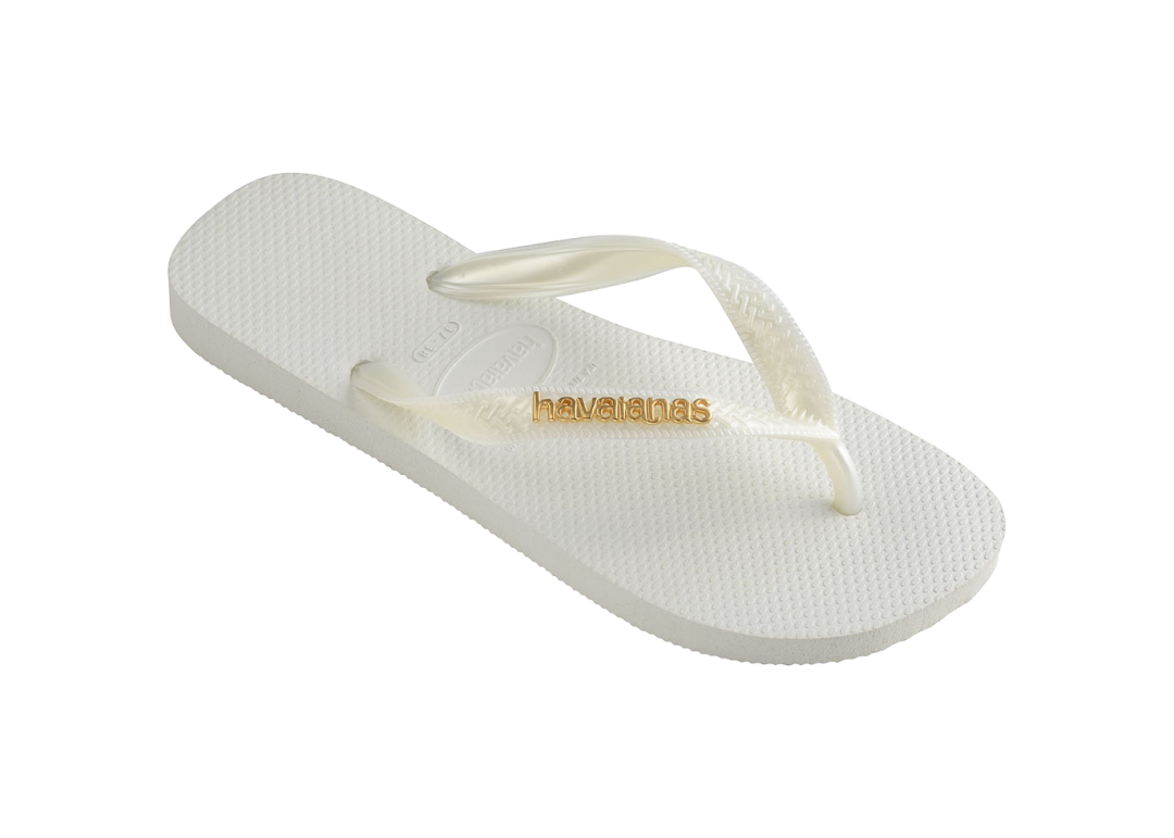 Women's Top Logo Metallic Flip Flops