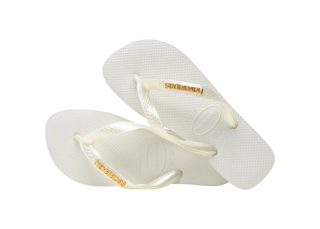 Women's Top Logo Metallic Flip Flops
