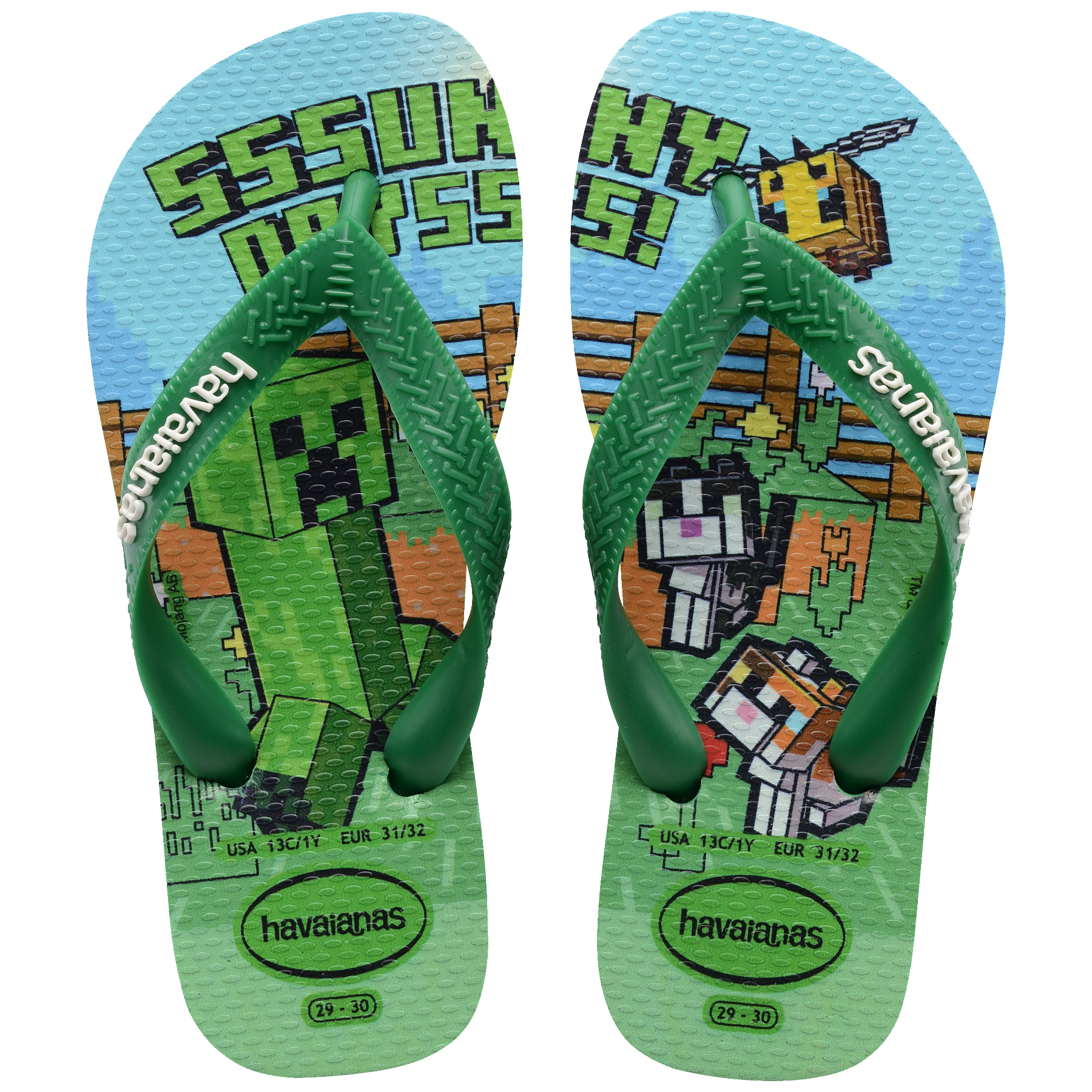 Kids' Minecraft Top Flip Flops
