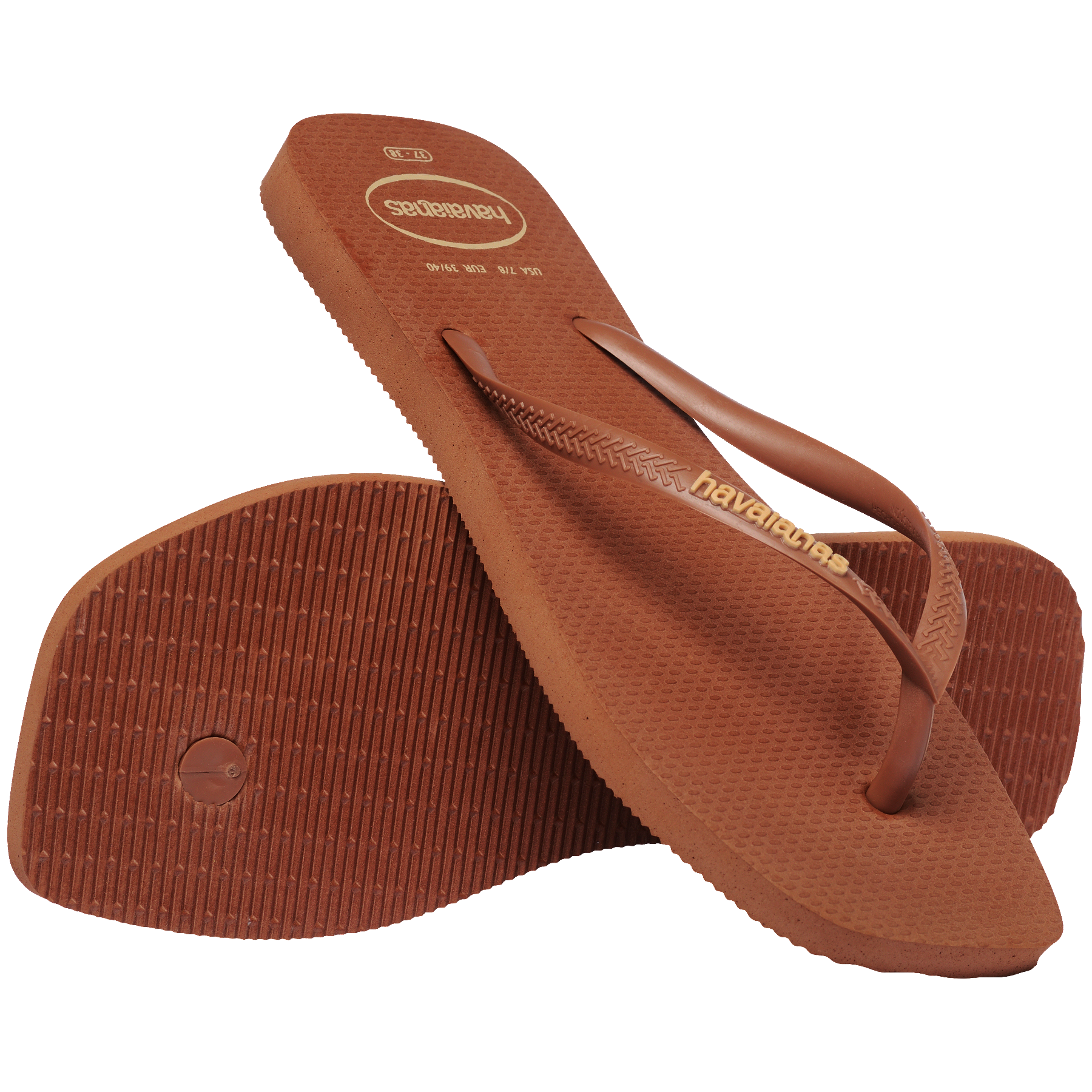 Women's Slim Square Logo Pop Up Flip Flops