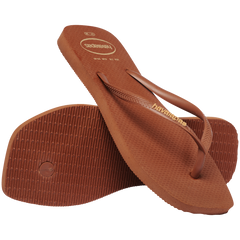 Women's Slim Square Logo Pop Up Flip Flops