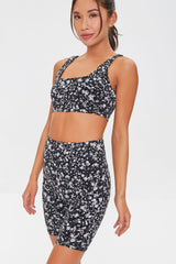 Active Paint Splatter Biker Shorts