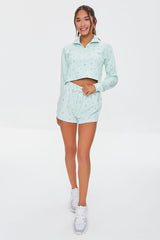 Active Floral Half-Zip Pullover