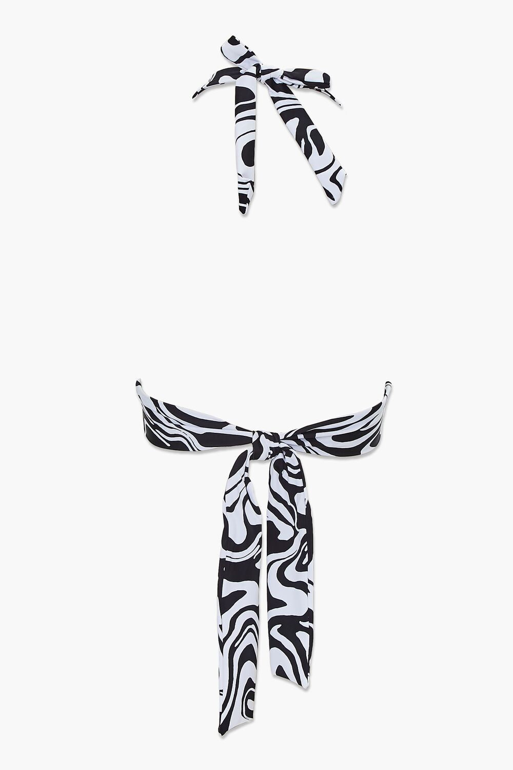 Abstract Print Halter Bikini Top