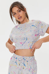 Active Paint Splattered Crop Top