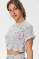Active Paint Splattered Crop Top