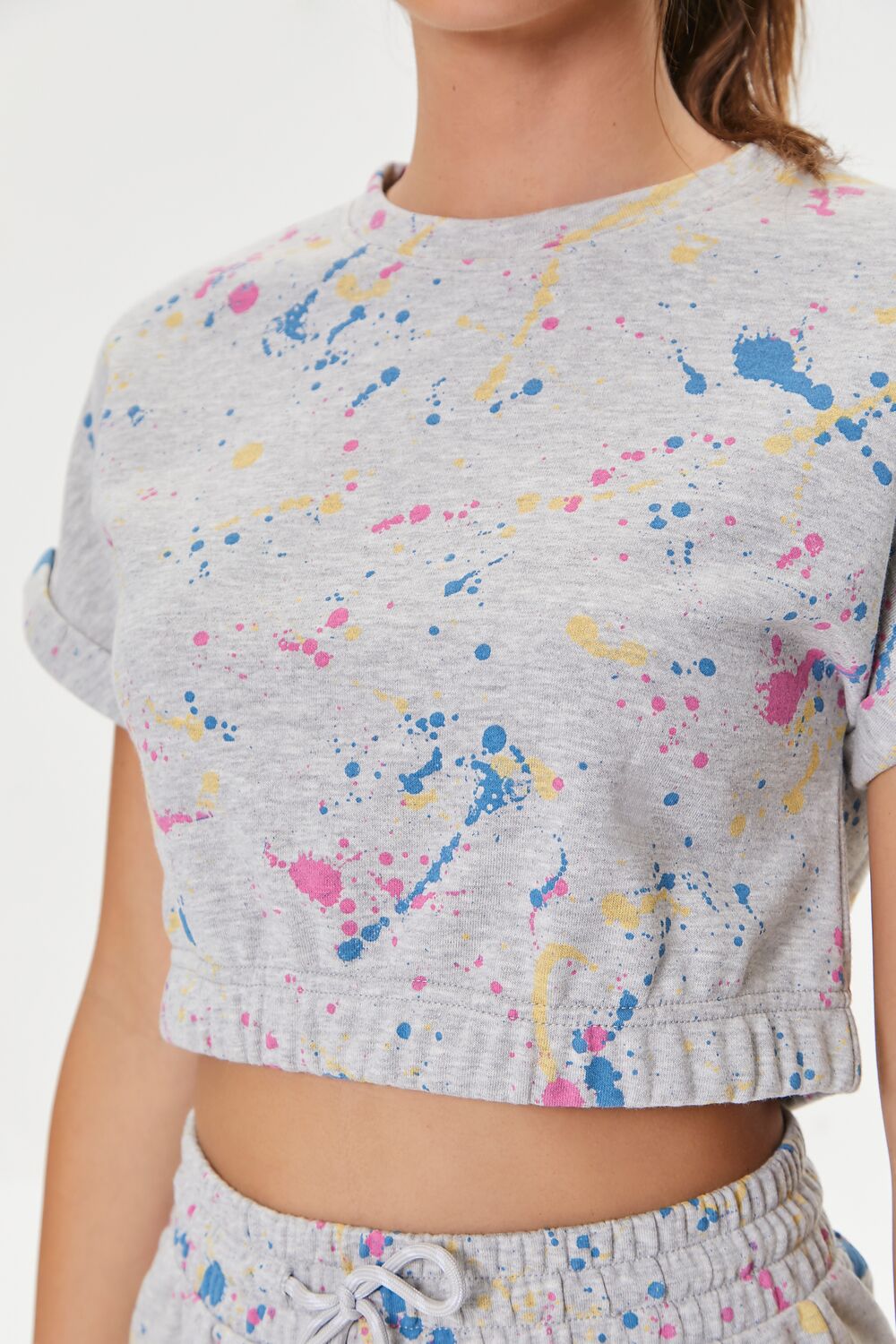 Active Paint Splattered Crop Top