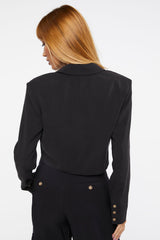 Button-Front Cropped Blazer