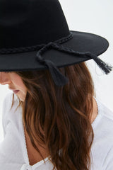 Braided Tassel-Trim Cowboy Hat