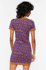 Abstract Sweater Mini Dress