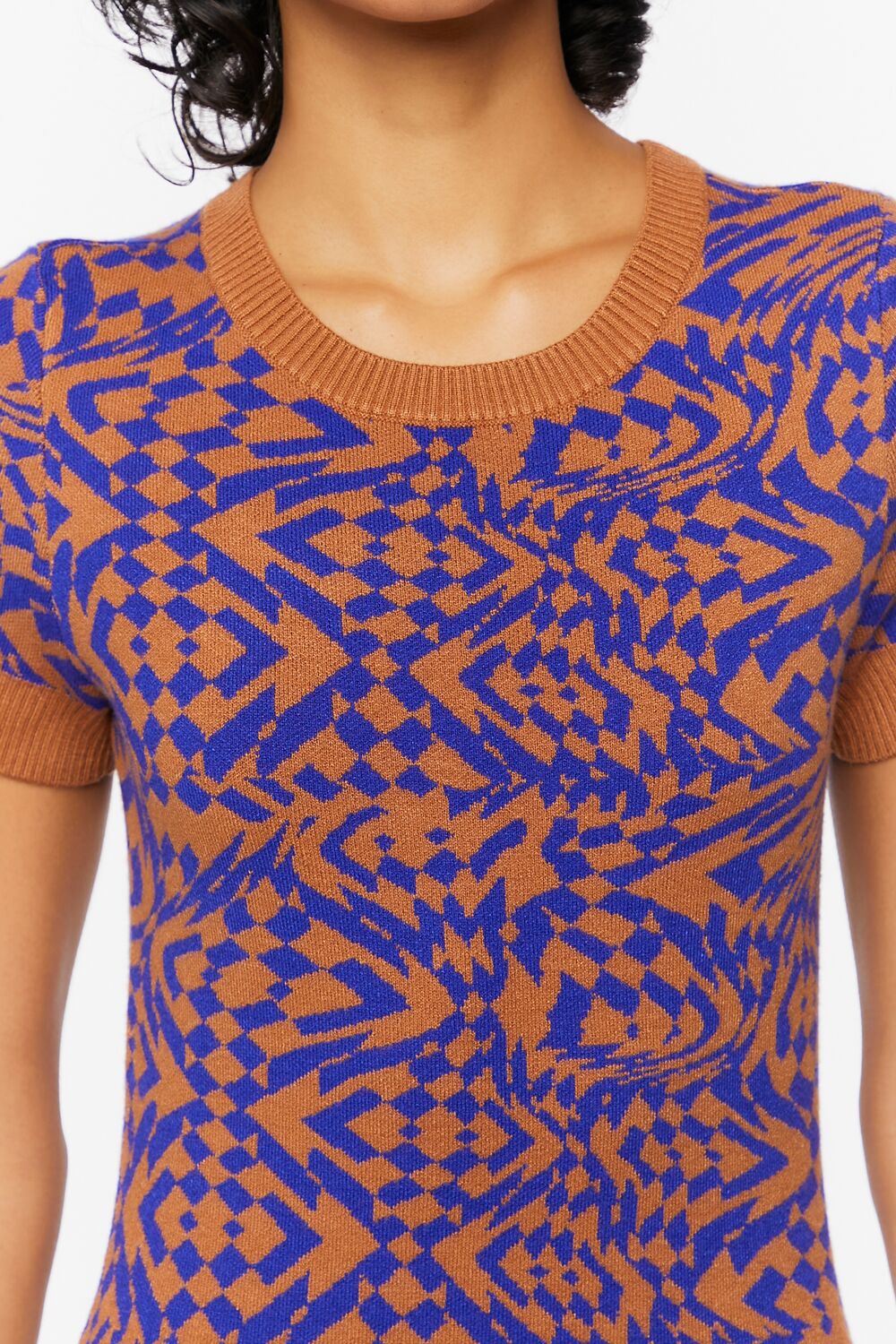 Abstract Sweater Mini Dress