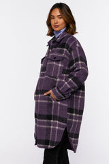 Brushed Plaid Longline Shacket