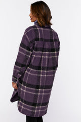 Brushed Plaid Longline Shacket