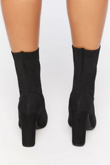 Block Heel Sock Booties (Wide)