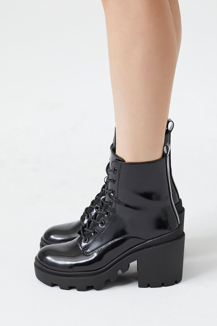 Block Heel Combat Boots