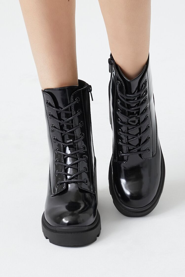 Block Heel Combat Boots
