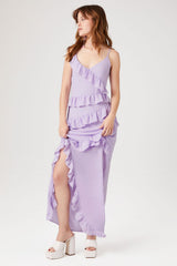 Asymmetrical Ruffle Maxi Dress