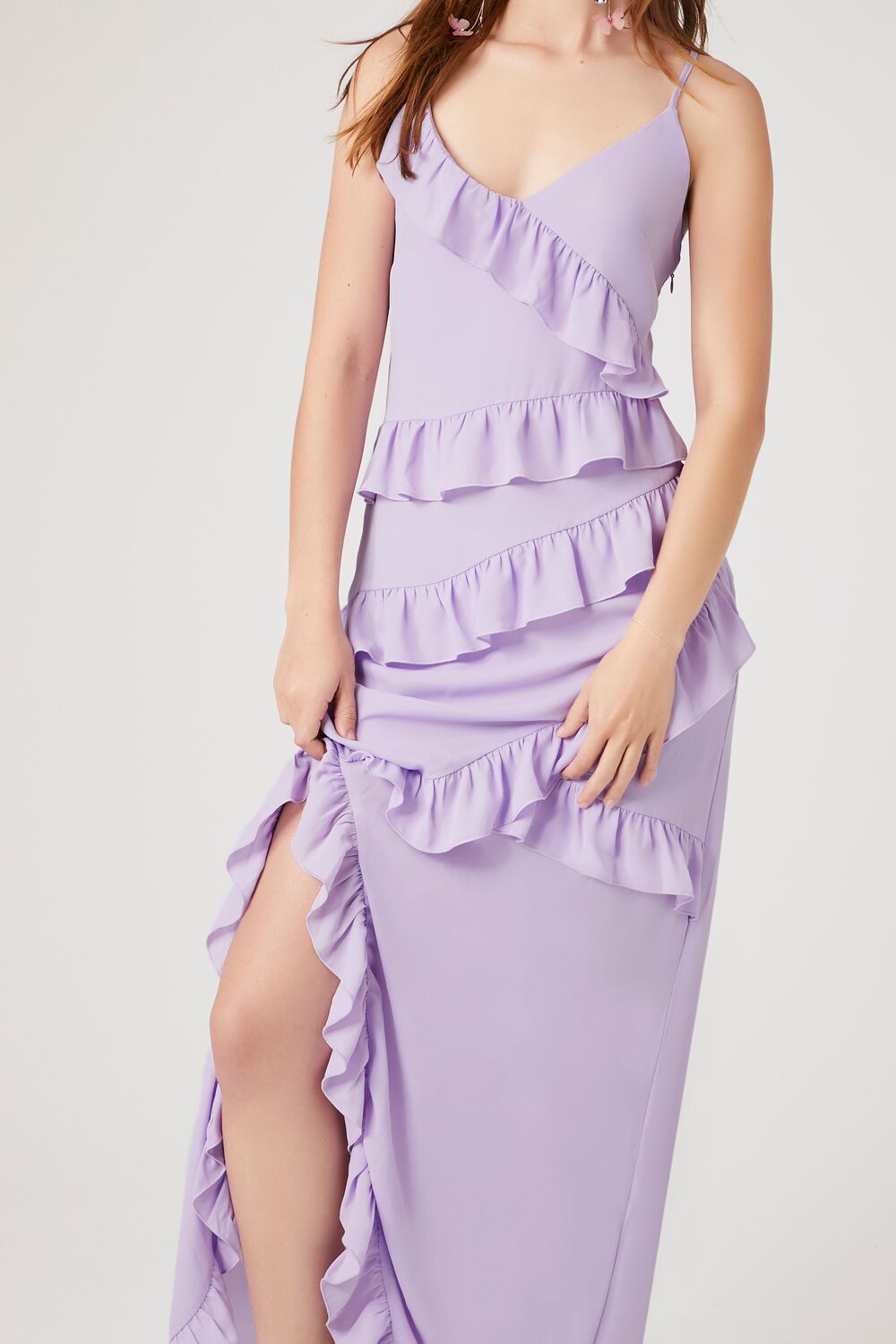 Asymmetrical Ruffle Maxi Dress