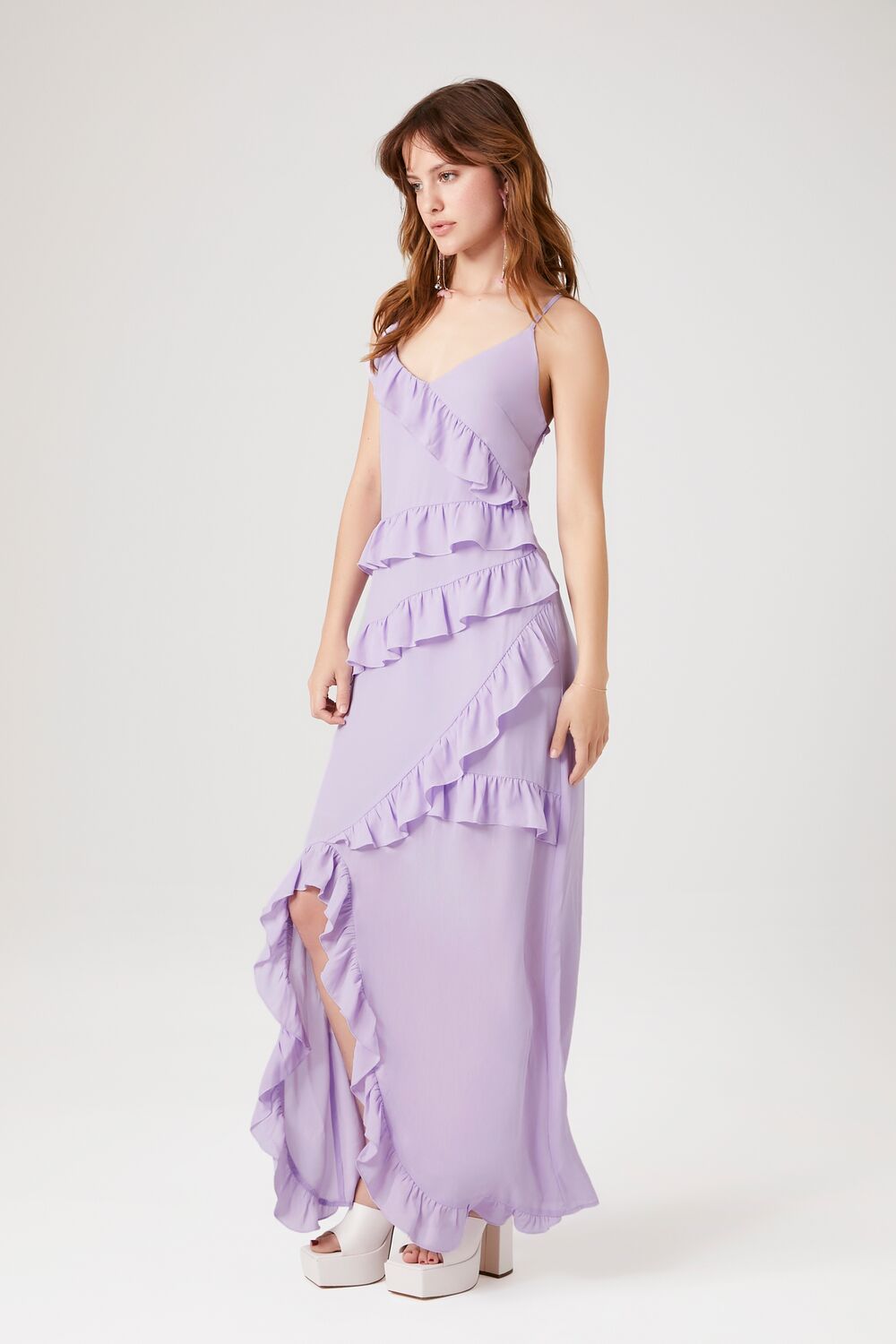 Asymmetrical Ruffle Maxi Dress