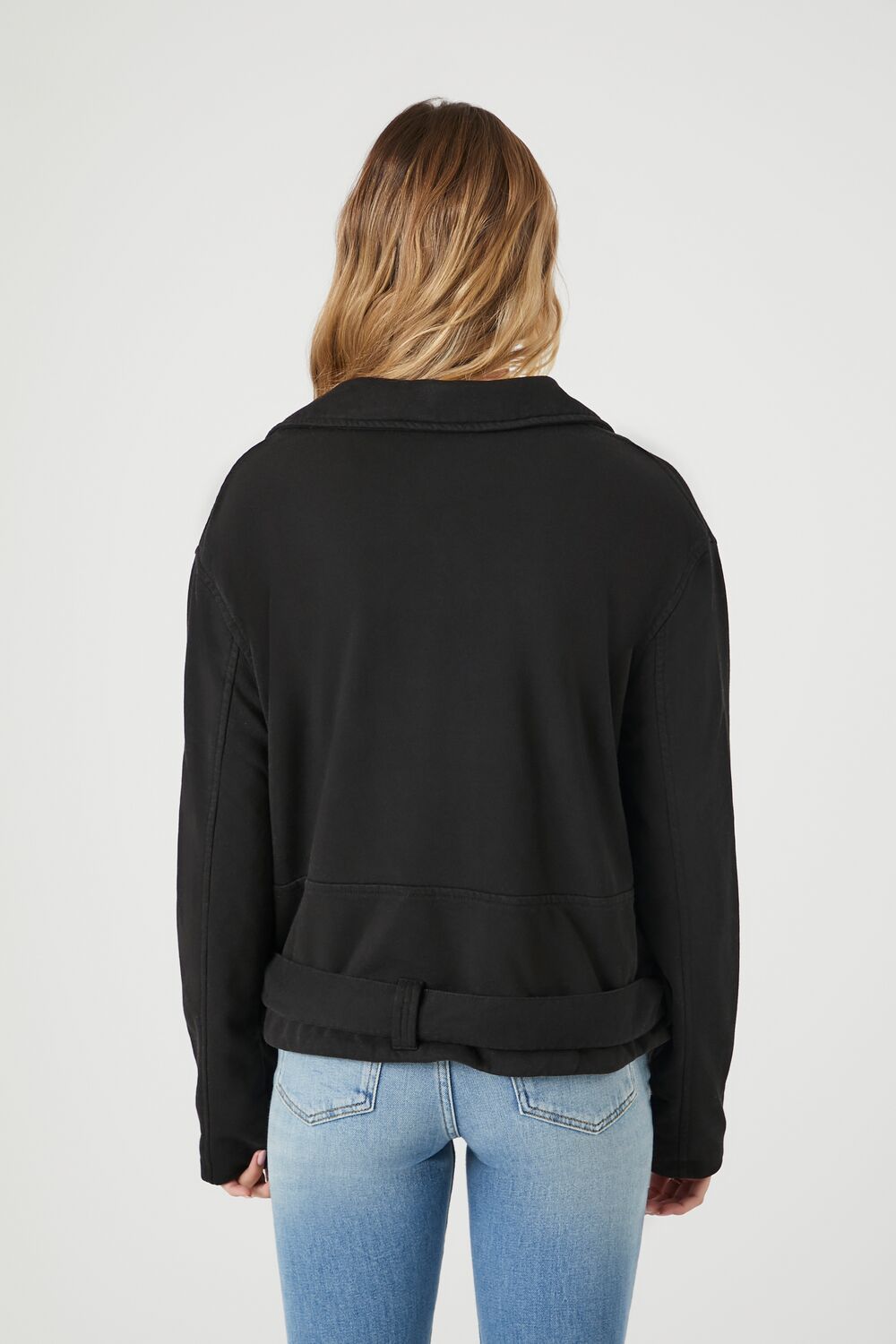 Asymmetrical French Terry Moto Jacket