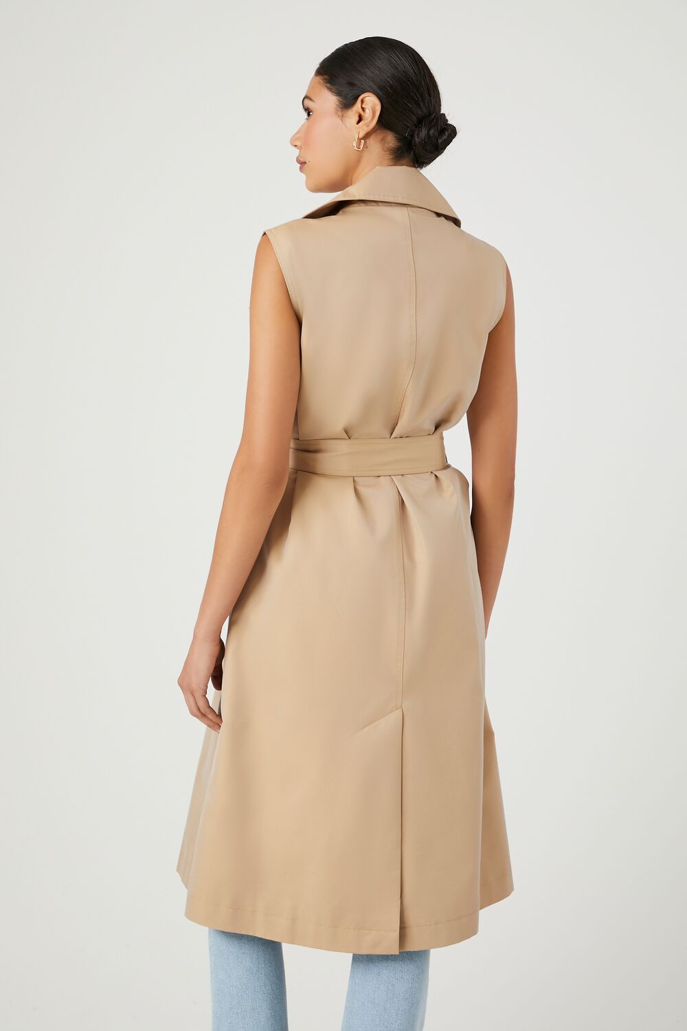 Belted Sleeveless Trench Coat