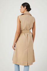 Belted Sleeveless Trench Coat