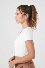 Active Cropped V-Neck Tee