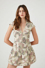 Abstract Spiral Print Mini Dress