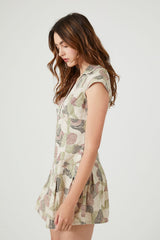 Abstract Spiral Print Mini Dress