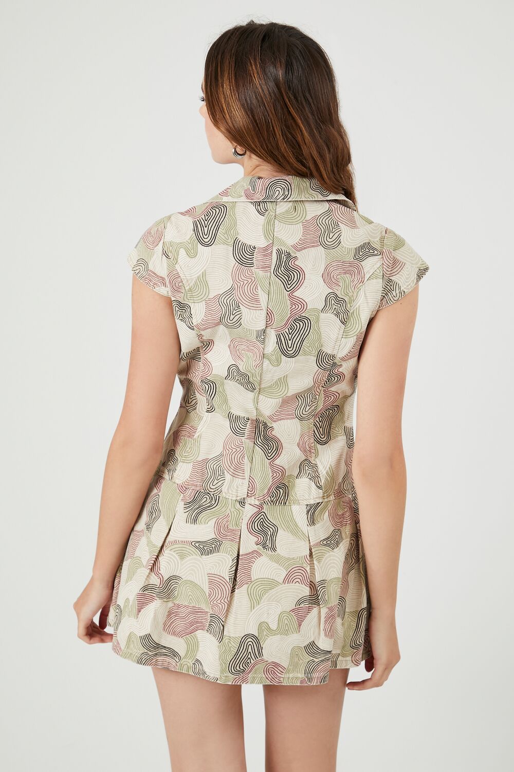 Abstract Spiral Print Mini Dress
