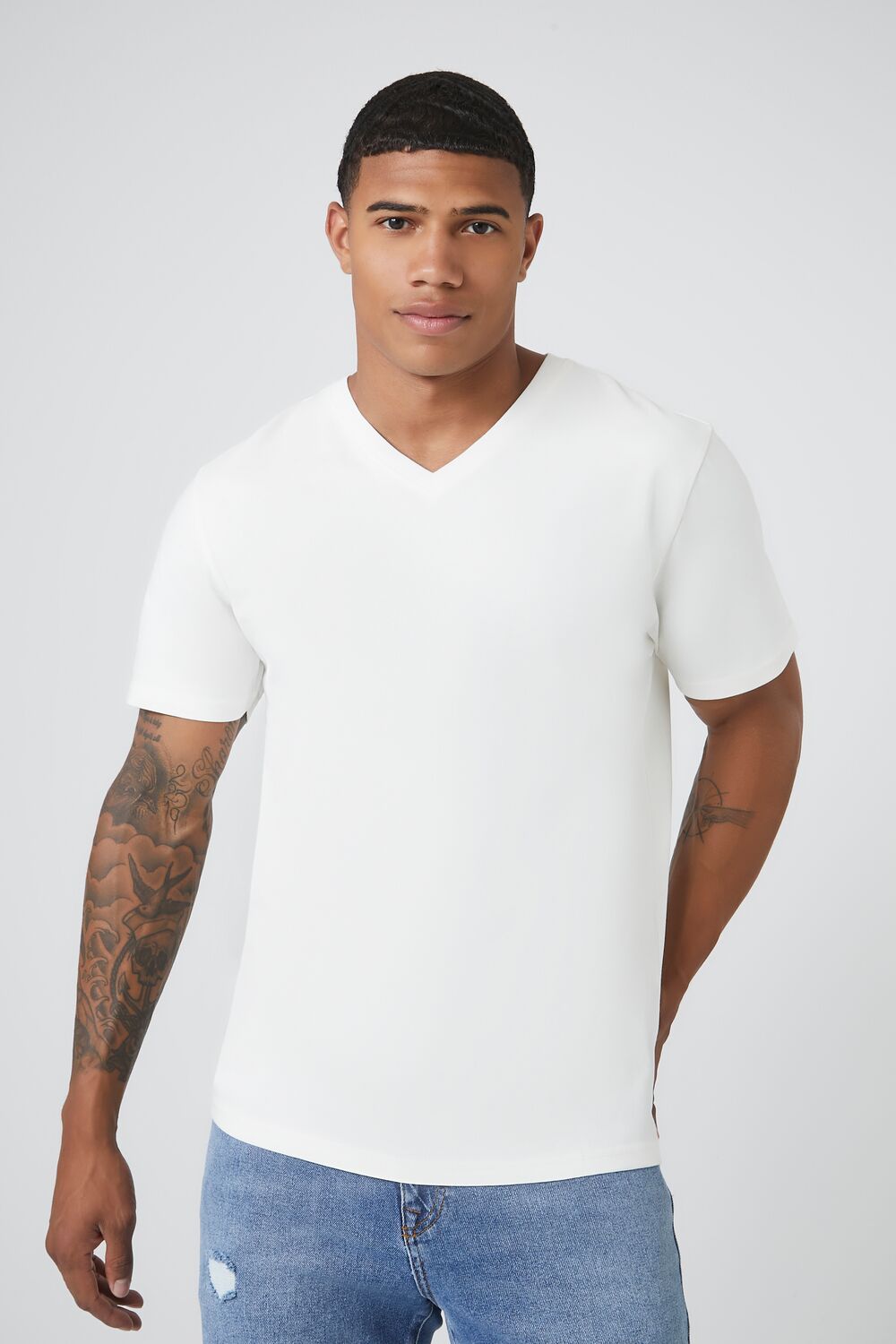 100% Cotton V-Neck Tee