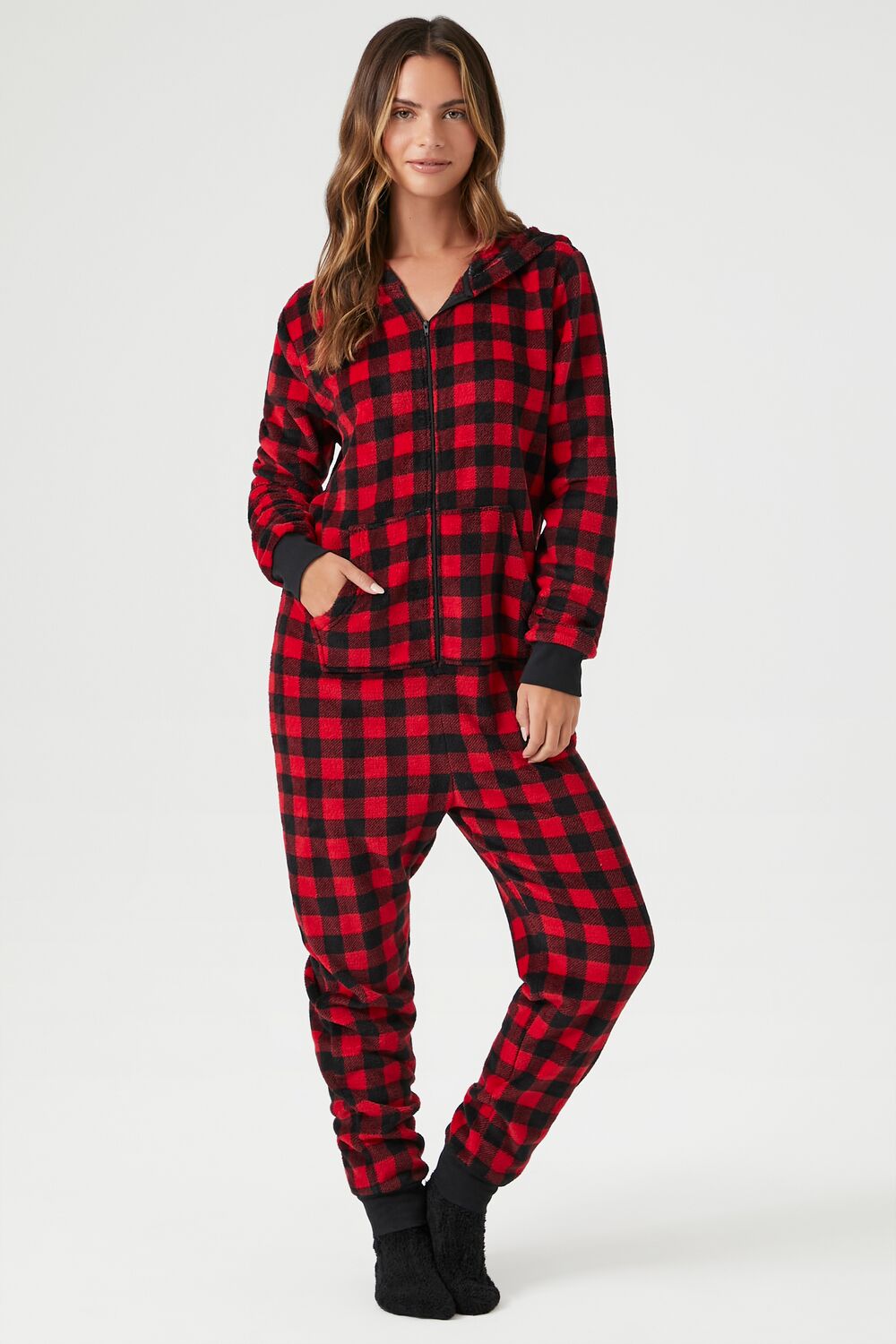 Buffalo Plaid Pajama Jumpsuit