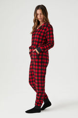 Buffalo Plaid Pajama Jumpsuit